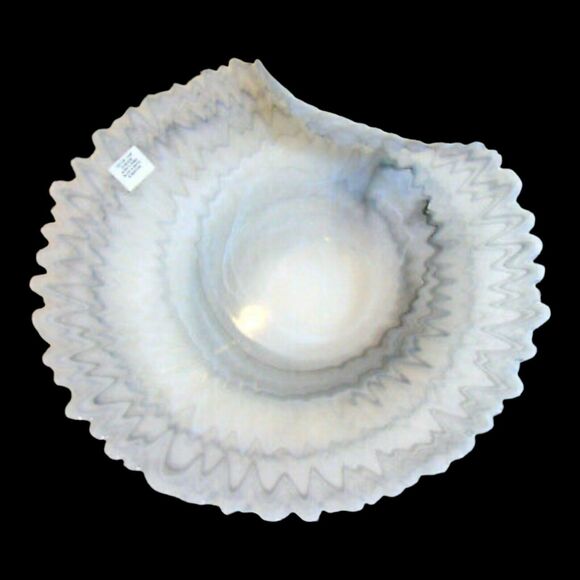 Pottery Barn Alabaster Centerpiece BOWL 15.5" Dekor Glassware Alma Flower Plate - Picture 4 of 8